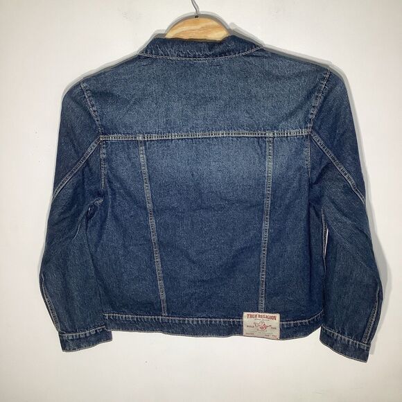 True Religion Mens Jesse‎ SN Trucker Jacket Blue Size XL NWT - Picture 3 of 7